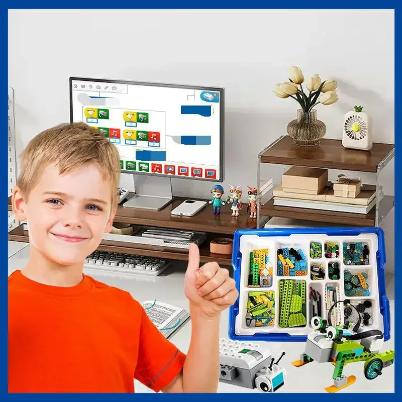 wedo2.0 برمجة كتلة روبوت 45300 حبيبات ألغاز متوافقة مع طلاب المرحلة الابتدائية