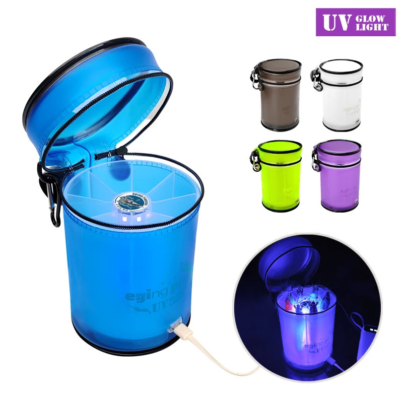 ILURE nuevo encendedor UV cebo de pesca acumulador Jig cebo suave LED Flash que brilla en la oscuridad luz de calamar accesorios de pesca de mar