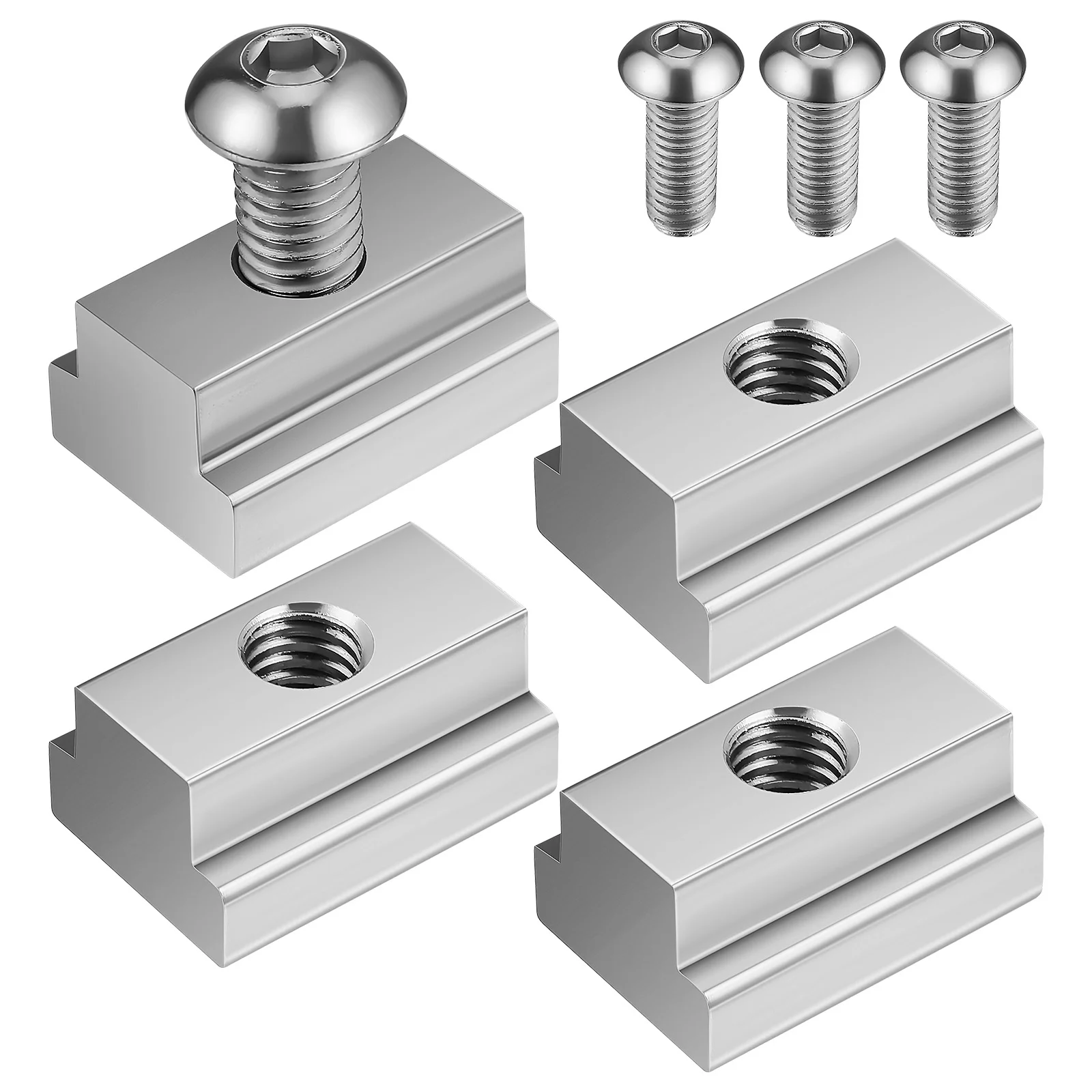 4 Pcs Lathe Board Guide Rail Nuts Pickup Truck Bed Screw Metal Stainless Steel Fasteners