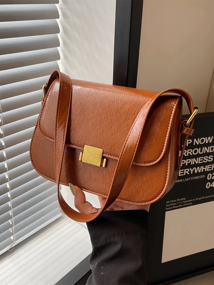 

Women's Handbag Fashion High-end Single Shoulder Armpit Bag Wine Red Texture Crossbody Small Square Bag 2025 Spring New Style