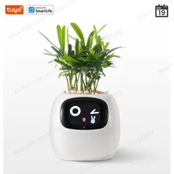 White G1 Tuya Ivy Smart Planter,Endless Fun Over 49Rich Expressions,7smart sensors and AI Chips Make Raising Plants Easy and Fun