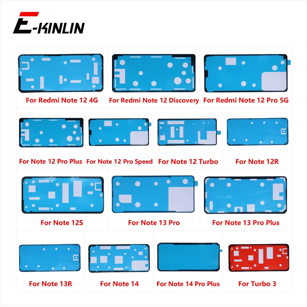 Adhesive Back Battery Cover Rear Sticker Glue Tape For Xiaomi Redmi Note 12 12R 12S 13 13R 14 Pro Plus Speed Discovery Turbo 3