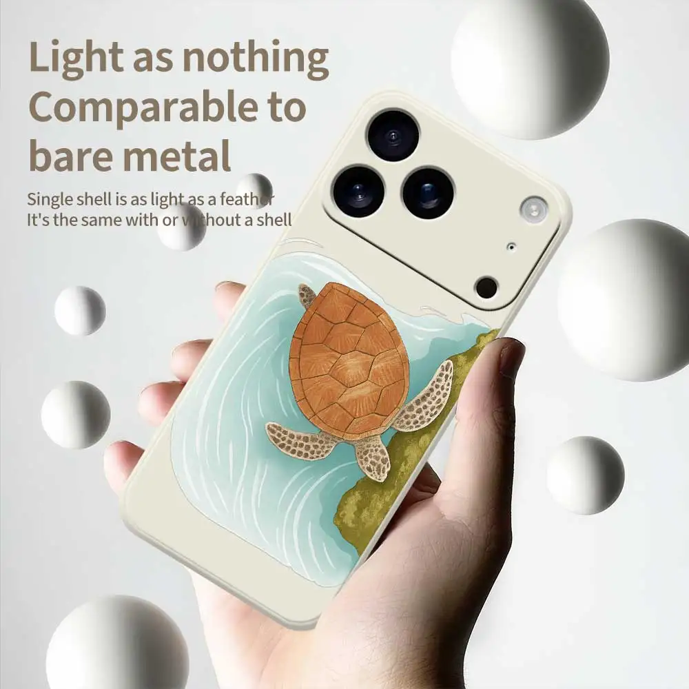 Чехол для телефона с черепаховым узором для iPhone 17 Pro Max 17 Air 16 15 14 13 12 11 Pro Max XS Max 7 8 Plus 16e 16 15 Plus Чехол из ТПУ