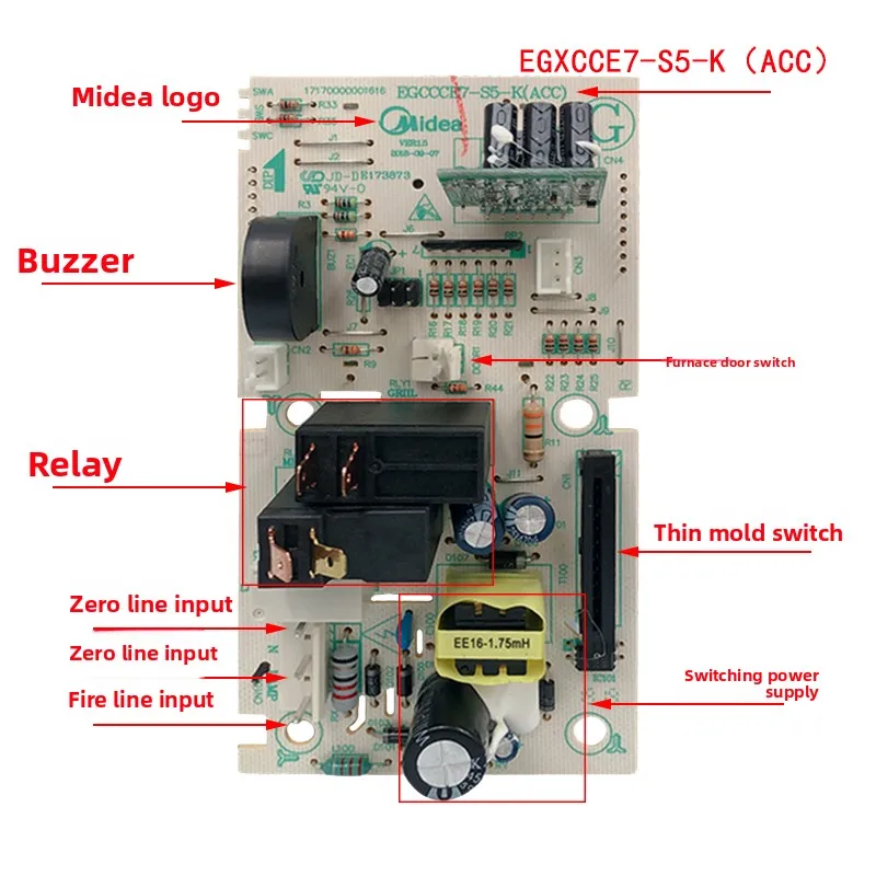 لجزء استبدال لوحة تحكم فرن الميكروويف ميديا EGXCCE7-S5-K