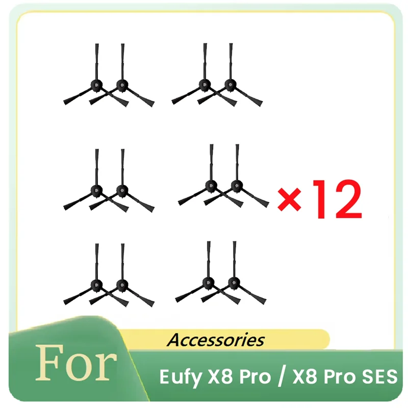 ABRW-12 pezzi spazzola laterale per parti di ricambio per aspirapolvere robot Eufy X8 Pro / X8 Pro SES