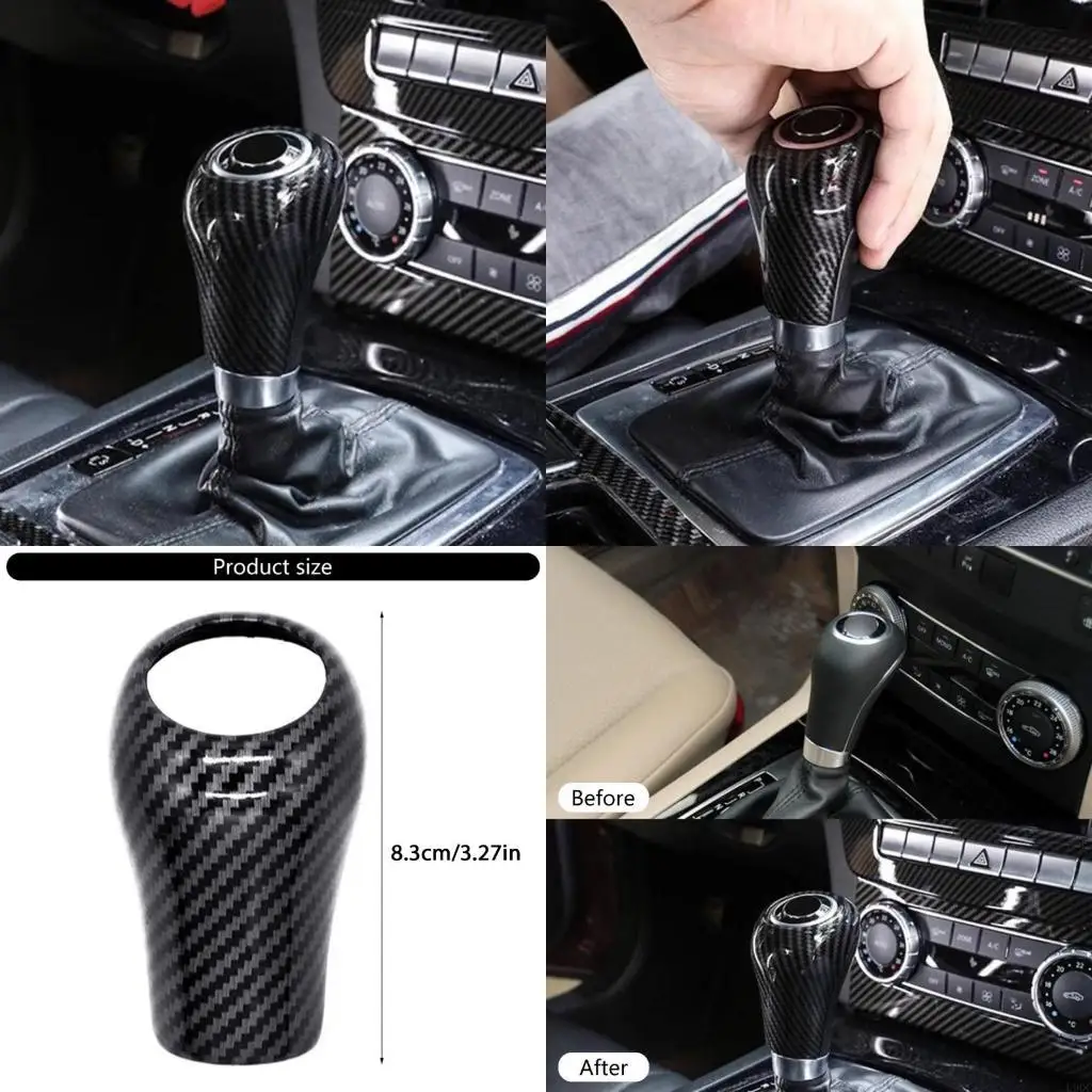 ABS Gear Knob Cover in Carbon Fiber Precisions Fit Gear Shifts Knob Cover Gear Knob Protector Suitable for GLK New