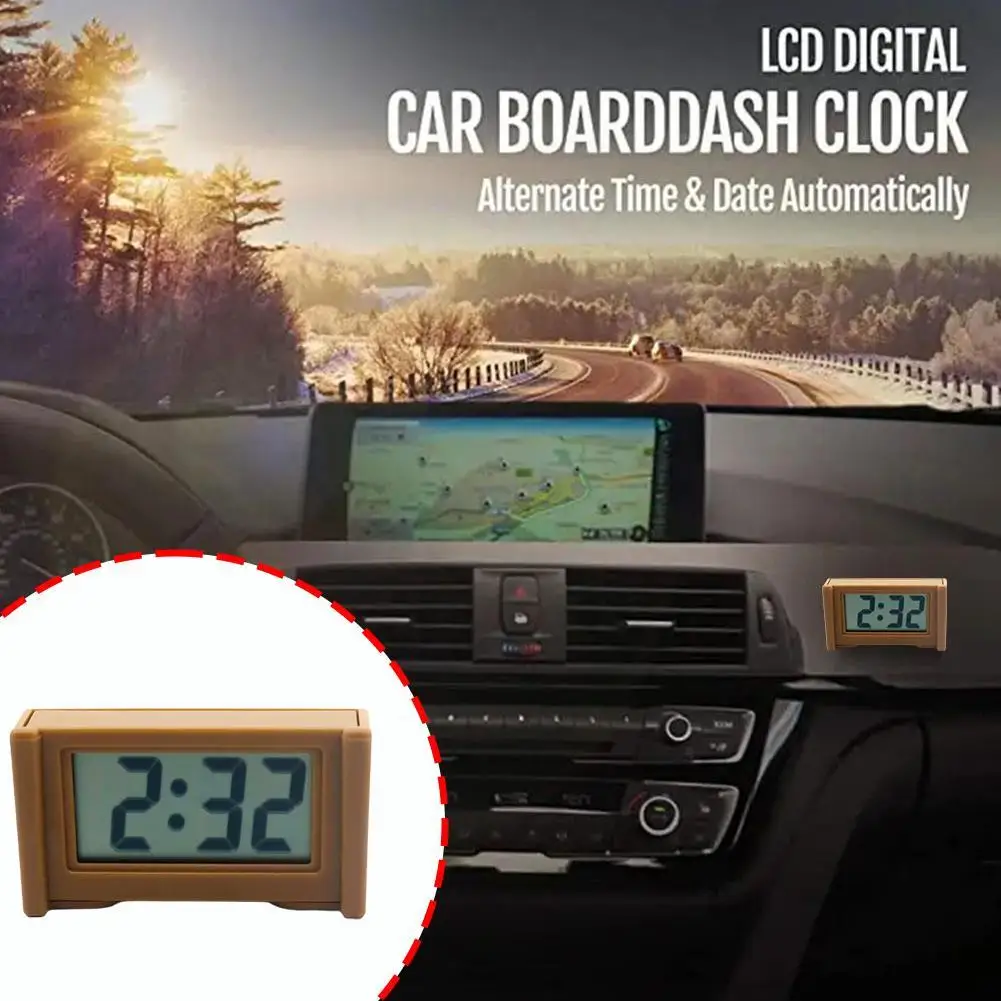 Portable Mini Car Electronic Clock Dashboard Time Electronic Digital Display Car Clock Self Adhesive Simple Digital Clock Access