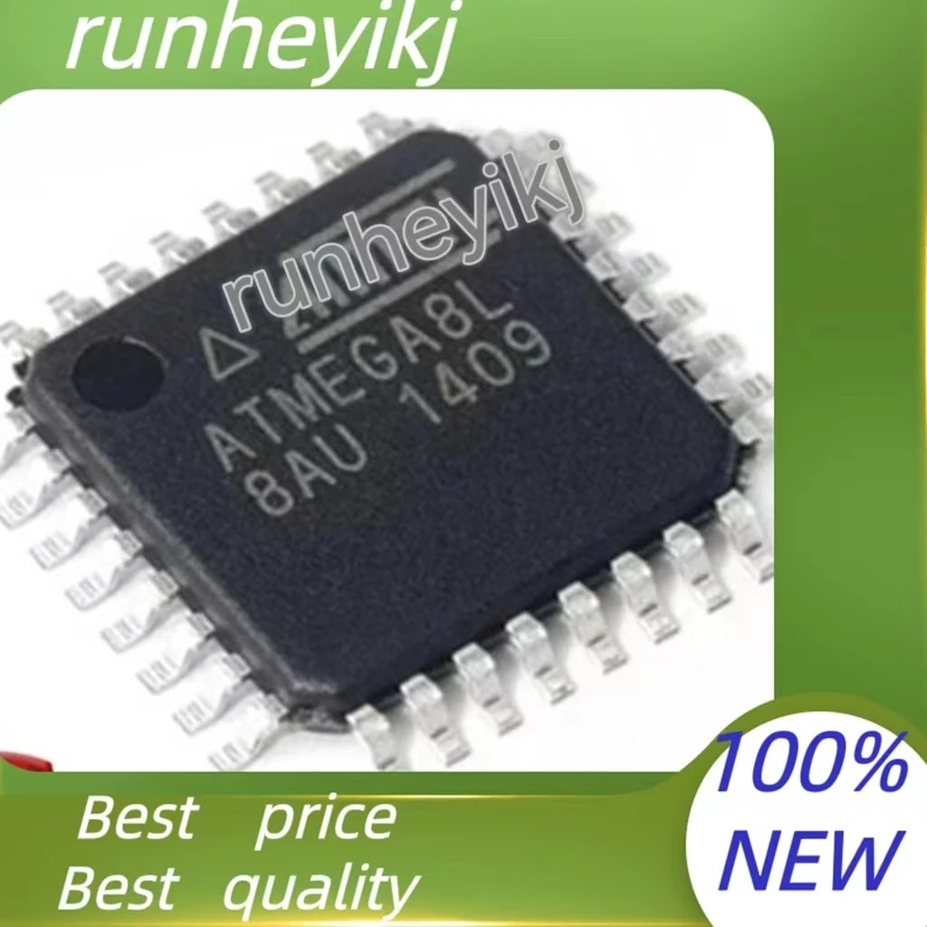 5PCS 100% New original   ATMEGA8L-8AU ATMEGA8 8AU  ATMEGA8L  QFP-32 Chipset   IN STOCK