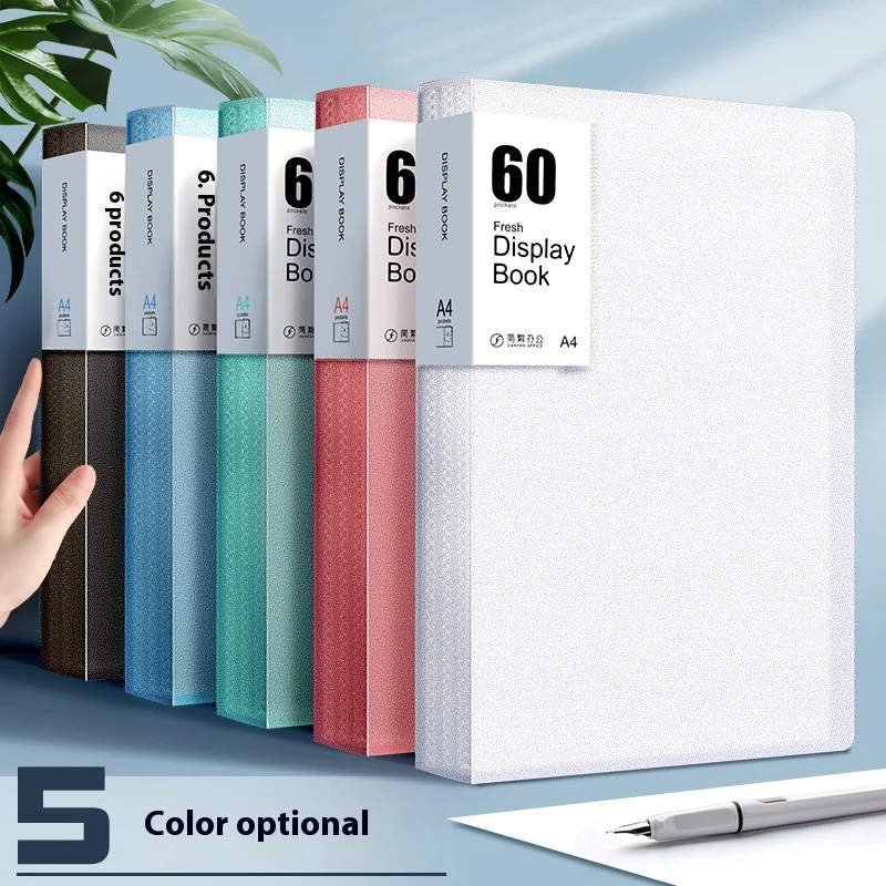 

5 Colors A4 Plastic Budget Binder File Folders Documents Booklet Leaflet 100 Pages Office Student Supplies Desk Organizer