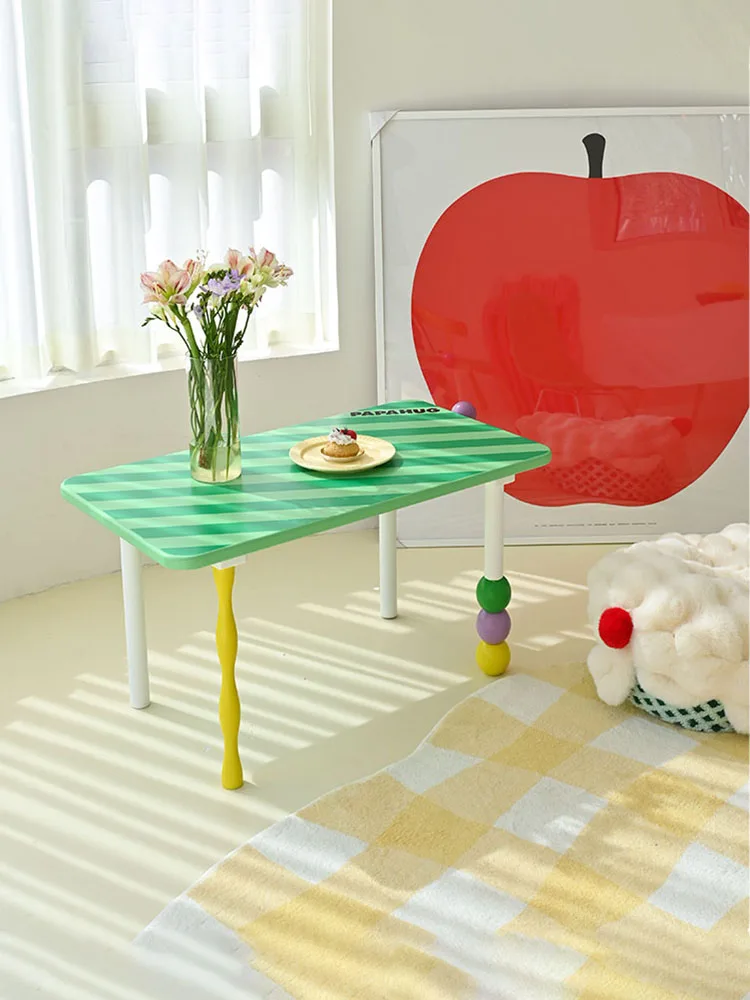 

Скандинавский дизайнерский кофейный столик из массива дерева мебель для гостиной полосатый геометрический чайный столик креативные домашние аксессуары маленький стол