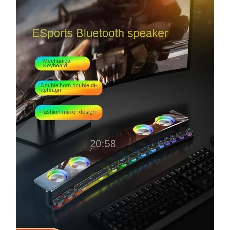 Computer stereo desktop home desktop long Bluetooth speaker multimedia e-sports game