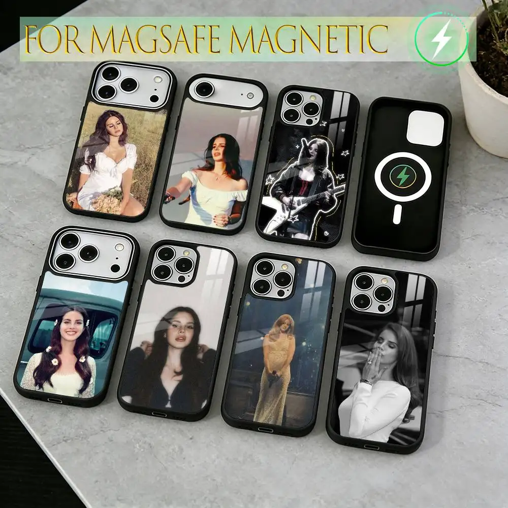 

Singer L-Lana D-Del Rey Girl Phone Case For iPhone17,16,15,14,13,12,11 Plus,Pro Magnetic with Magsafe Wireless Charging