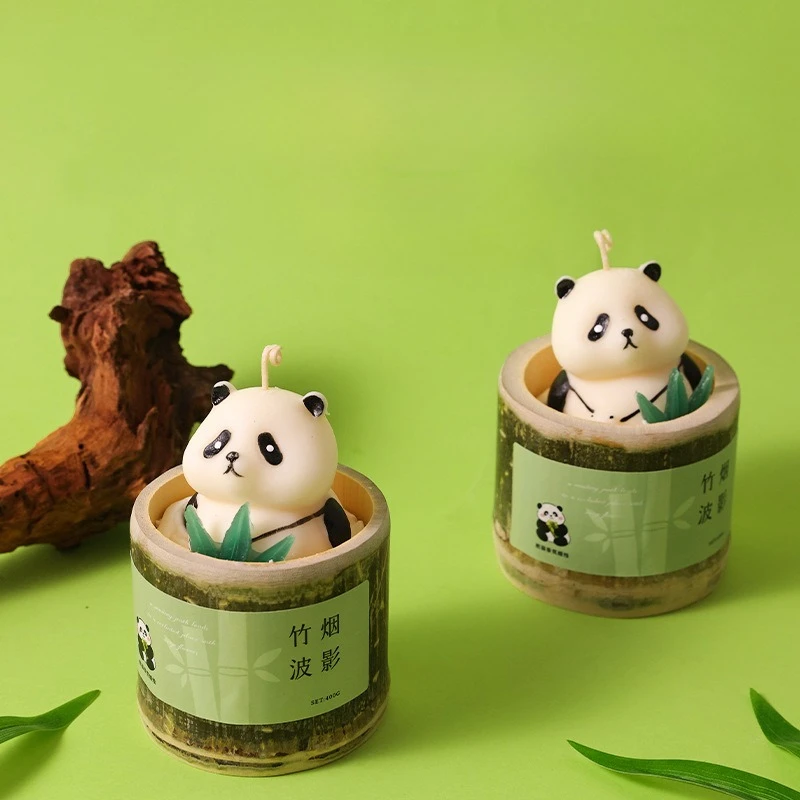 

Panda Scented Candle in Bamboo Cup Healing Gift for Her Relaxing Moments Cute Aromatherapy Decor for Cozy Soothing Vibes