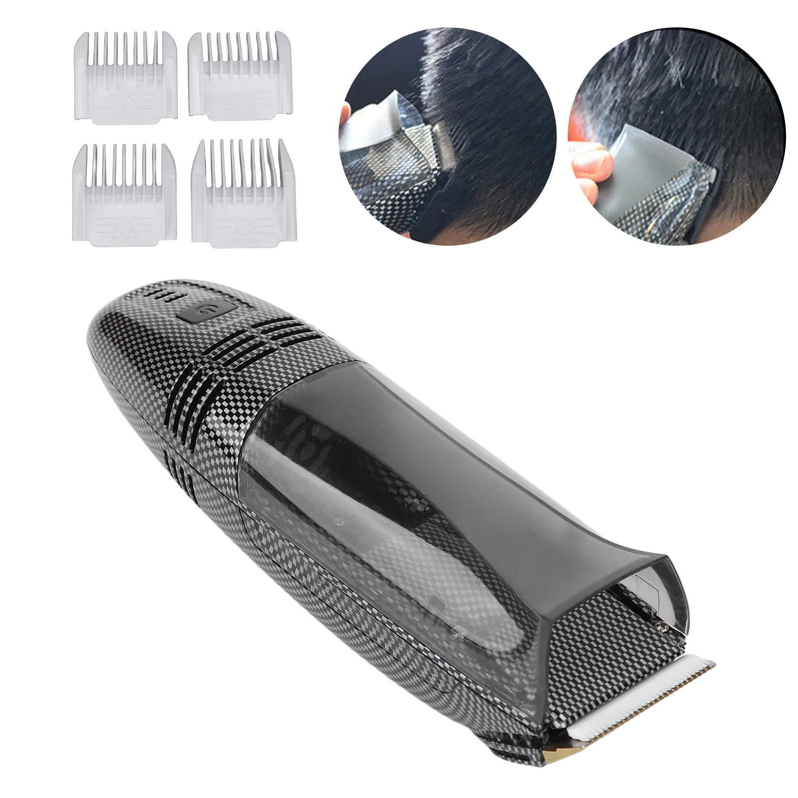 Men Hair Groomer Hair Trimmer USB Charging  Automatic Hair Suction Electric Hair Clipper with 4 Combs for Men Home