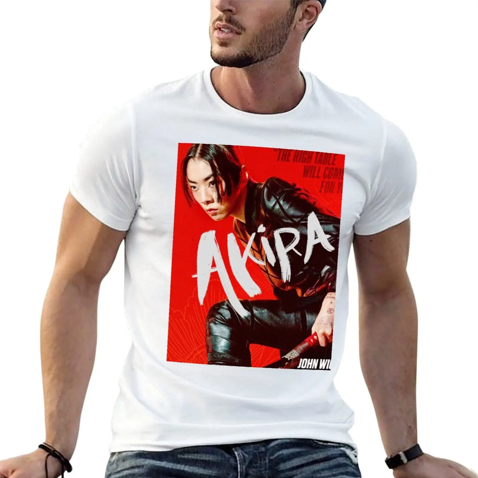 

Akira - John Wick 4 Movie T-Shirt t shirts with prints cotton tshirt 100% T-Shirt