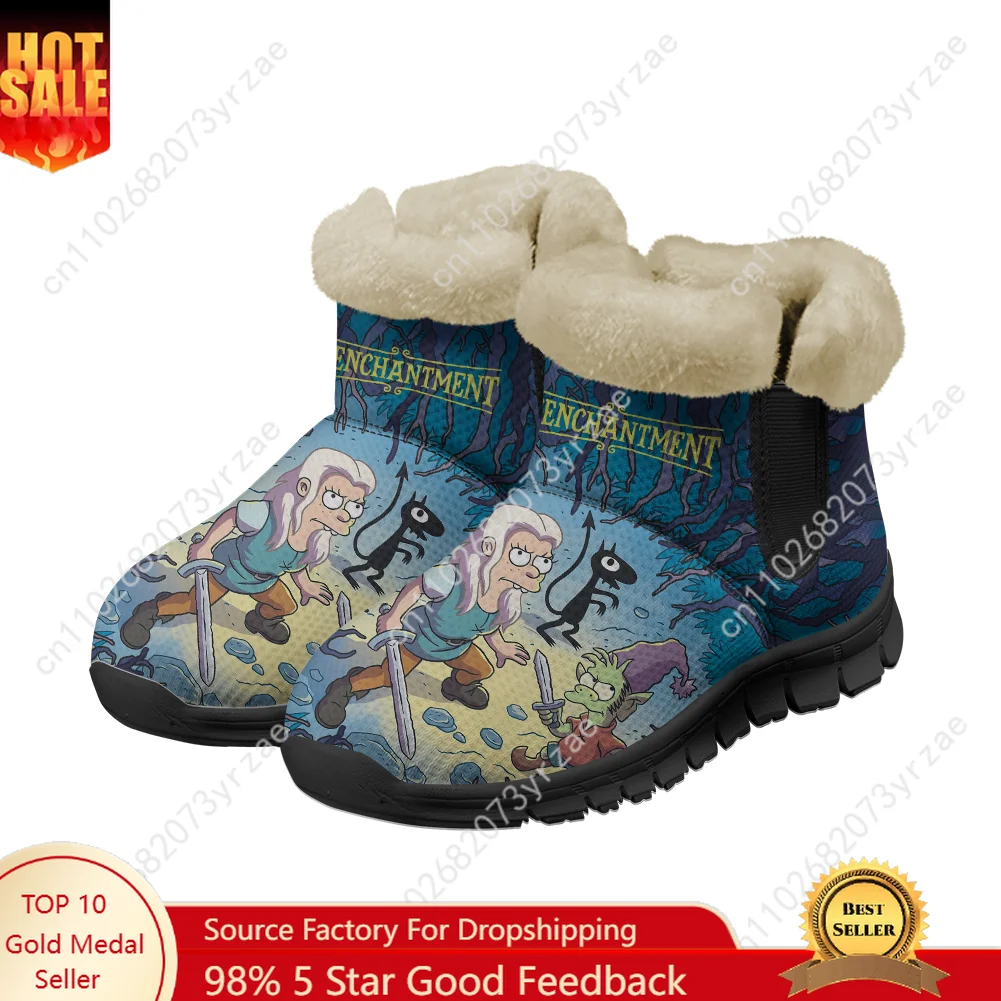 Disenchantment حذاء الثلوج الرجال النساء المراهقين التمهيد الدافئ جودة عالية شخصية موضة عادية خفيفة الوزن حذاء رياضة أحذية مخصصة