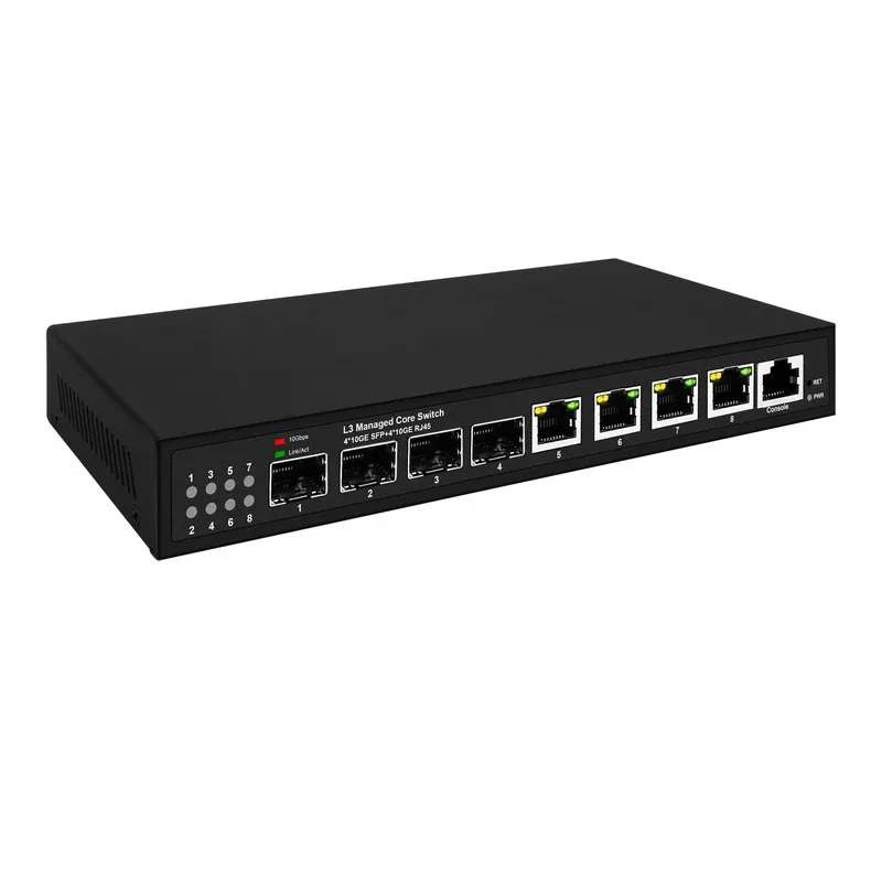 Layer 3 10Gbps Network Switch|8 Ports full 10Gbe L3 managed switch| 4*10G RJ45+4*10G SFP Fiber Uplink POE Bt Available - Image 4