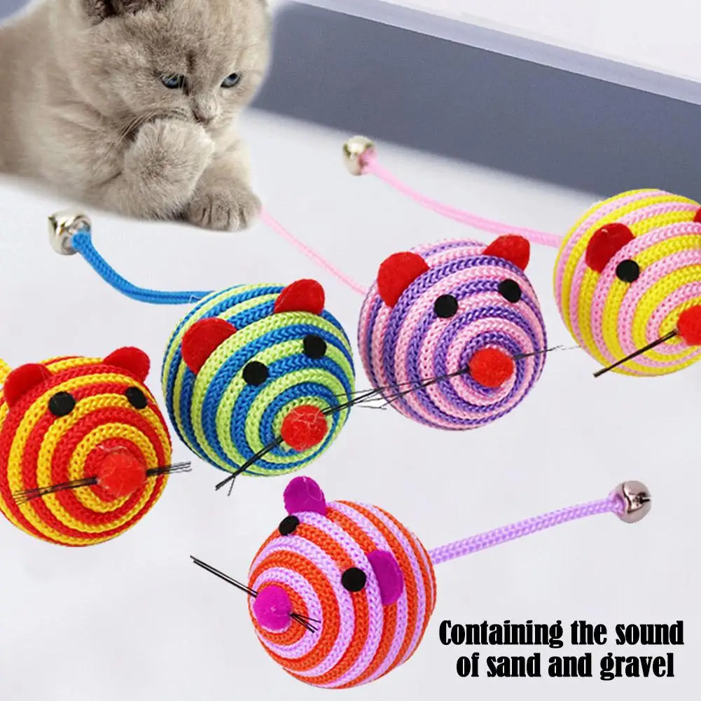 

1pc Toys Bell Sound Interactive Toy Mini Mouse Supplies Pet Shape Z6x3