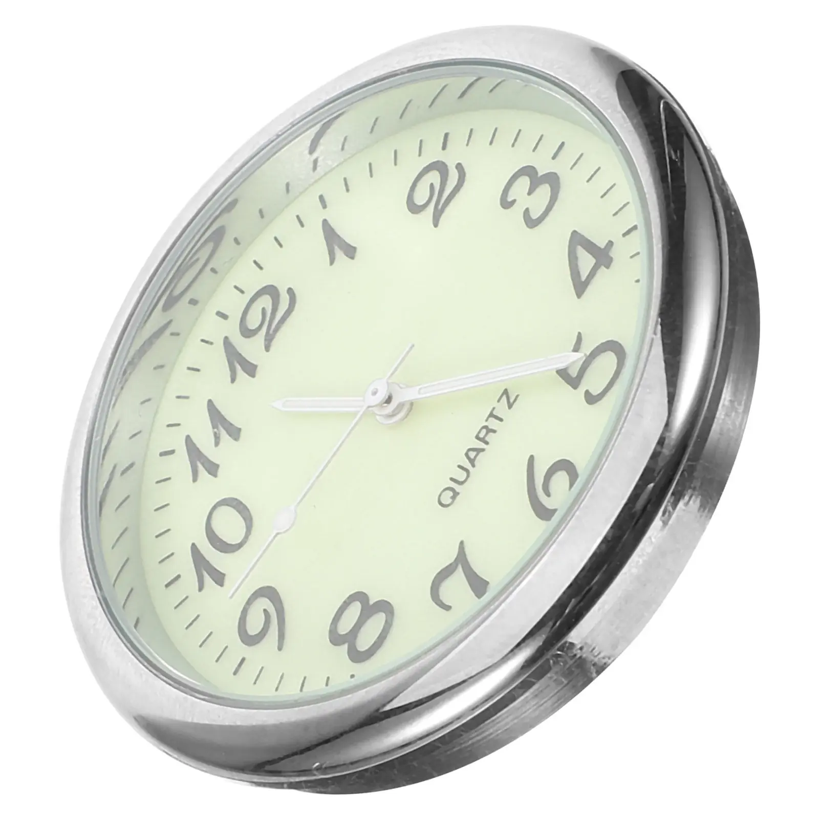 Car Dashboard Clock Glow in The Dark Quartz Movement Small Round Automotive Clock Stick on Mini Timepiece for Vehicle Interior