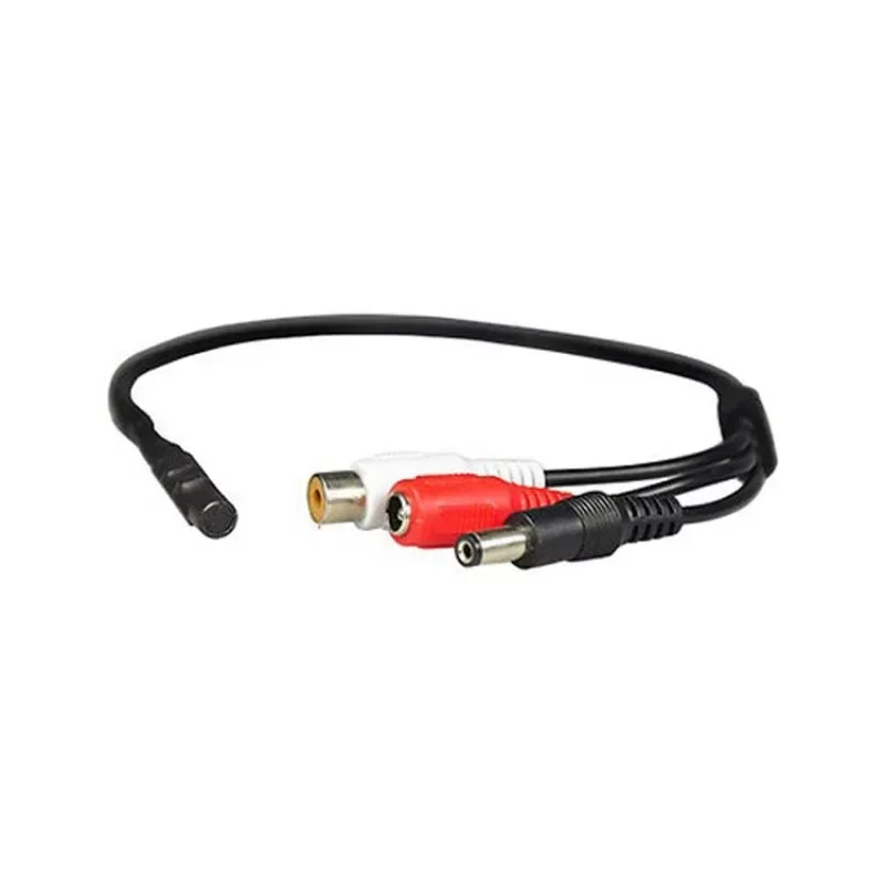 Câmera de grande alcance com saída DC, adequada para DVR de segurança, mini microfone CCTV captador