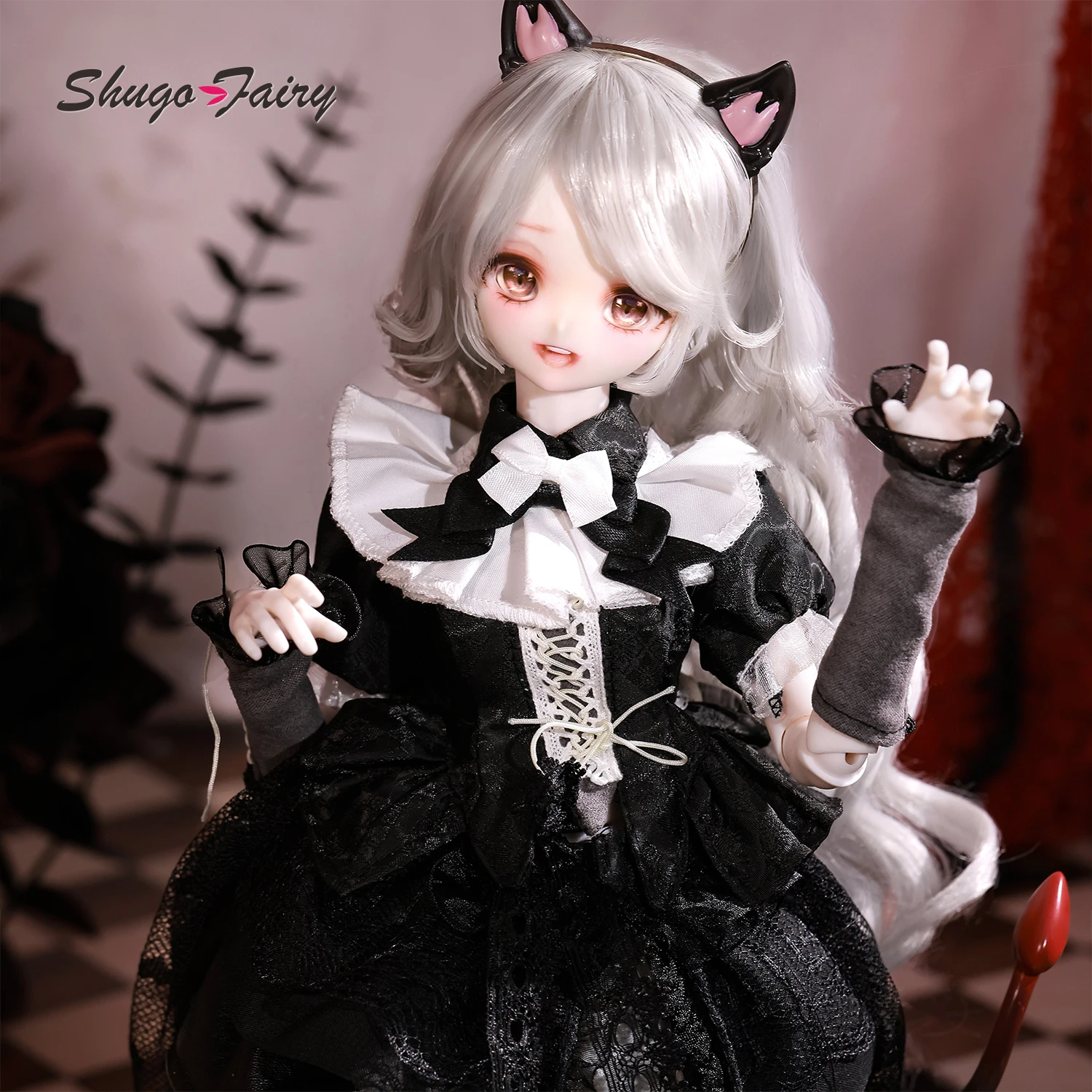 ShugaFairy Bree A 1/4 BJD FullSet Anime-Style Head Demon Horn Cat Female Magnetic Tail  Ears Ball-Jointed Doll Gift Figure view 2