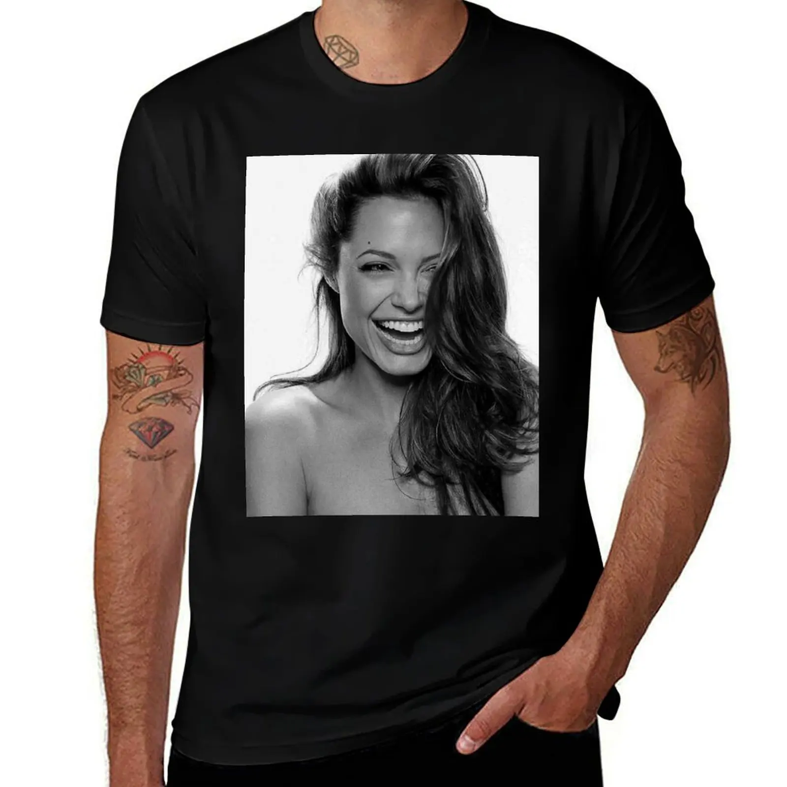 

Angelina shirt 100% T-Shirt t anime shirt Jolie personalised shirts cotton t t men oversize