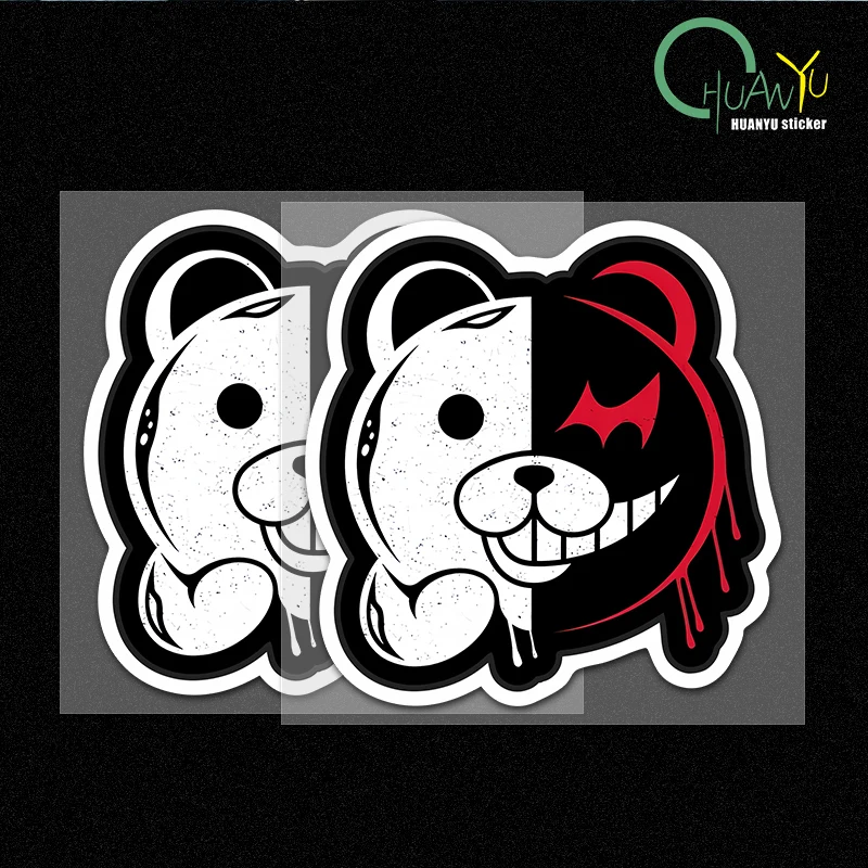 

Черно-белый медведь, пуля, теория перерыва, японская вторичная автомобильная наклейка, страховка, бампер, царапина, декоративная наклейка