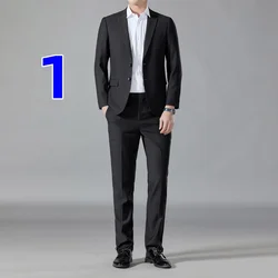 Traje de negocios azul M10094, versión coreana del vestido de padrino de boda, ajustado, compra en grupo