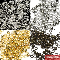 3000Pcs / Lot 2mm Dia Pick 4 Colors Jewelry Findings Smooth Ball Crimps Beads