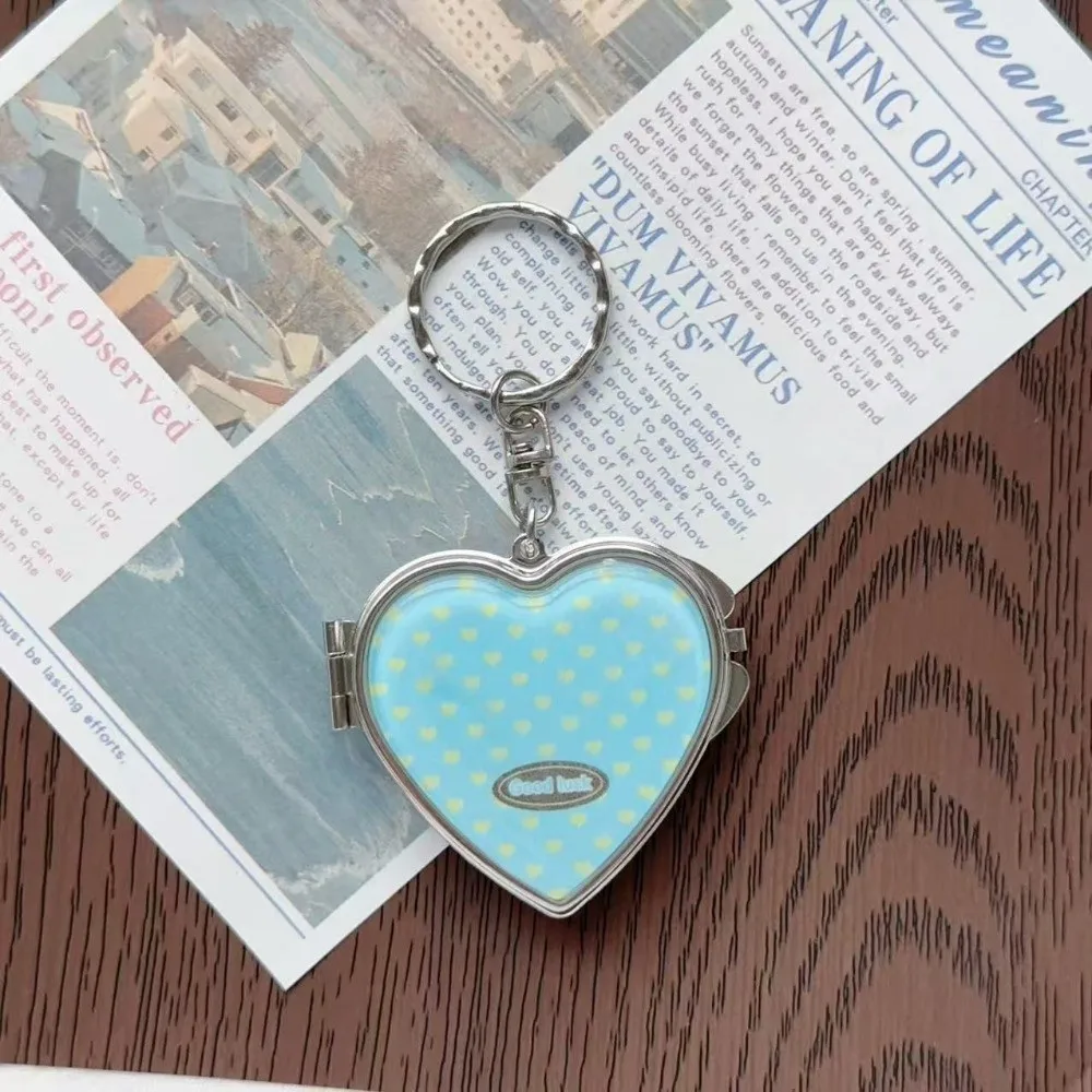 Stylish Acrylic Panel Keychain Alloy Hardware Heart Shaped Keychain Pendant Glossy Finish Split Key Ring Key Ring Couple Gift
