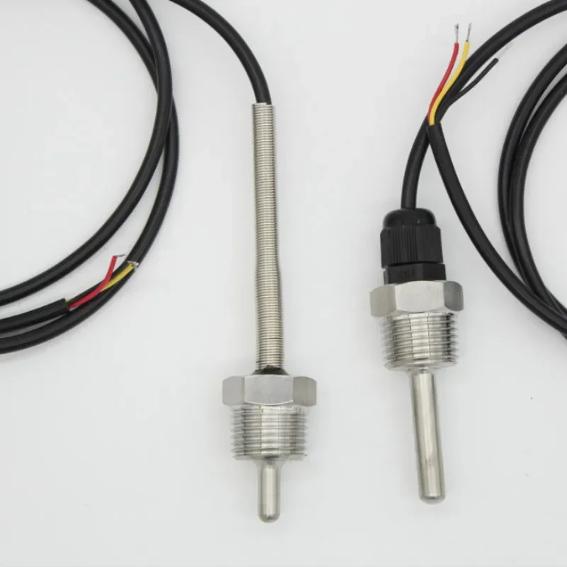 

PT1000 SUS304 Housing Platinum Resistance Temperature Sensor G1/2 Thread Probe DIA=7mm 1.5m PVC 3-core Wire Stainless steel