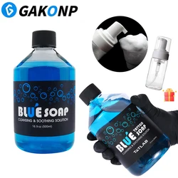 40/500ML Tattoo Blue Soap Cleaning Soothing Solution Liquid Soap Algae and 200ML Tattoo Foaming Bottle Plastic Press Bottle Kit