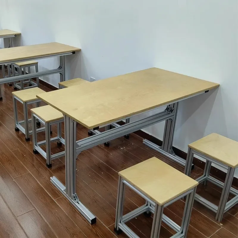 Ocean plate desk furniture plate aluminum profile table and chair coffee Nordic store milk tea sub-stool combination simple