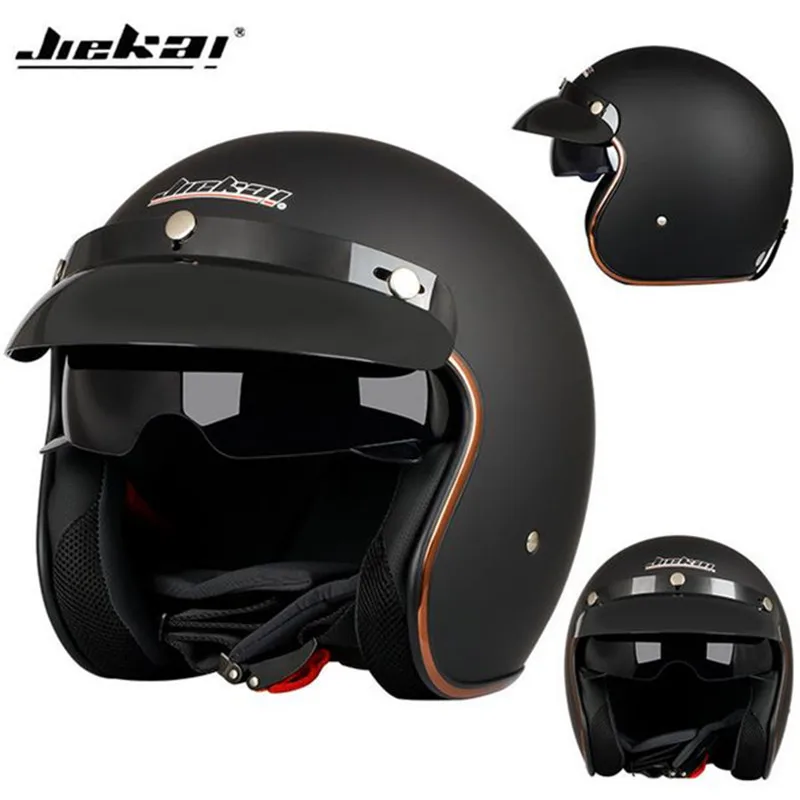 

JIEKAI 510 Motorcycle DOT certified helmet Vintage 3/4 Lightweight Chopper Bike helmet Retro Capacete Casco moto