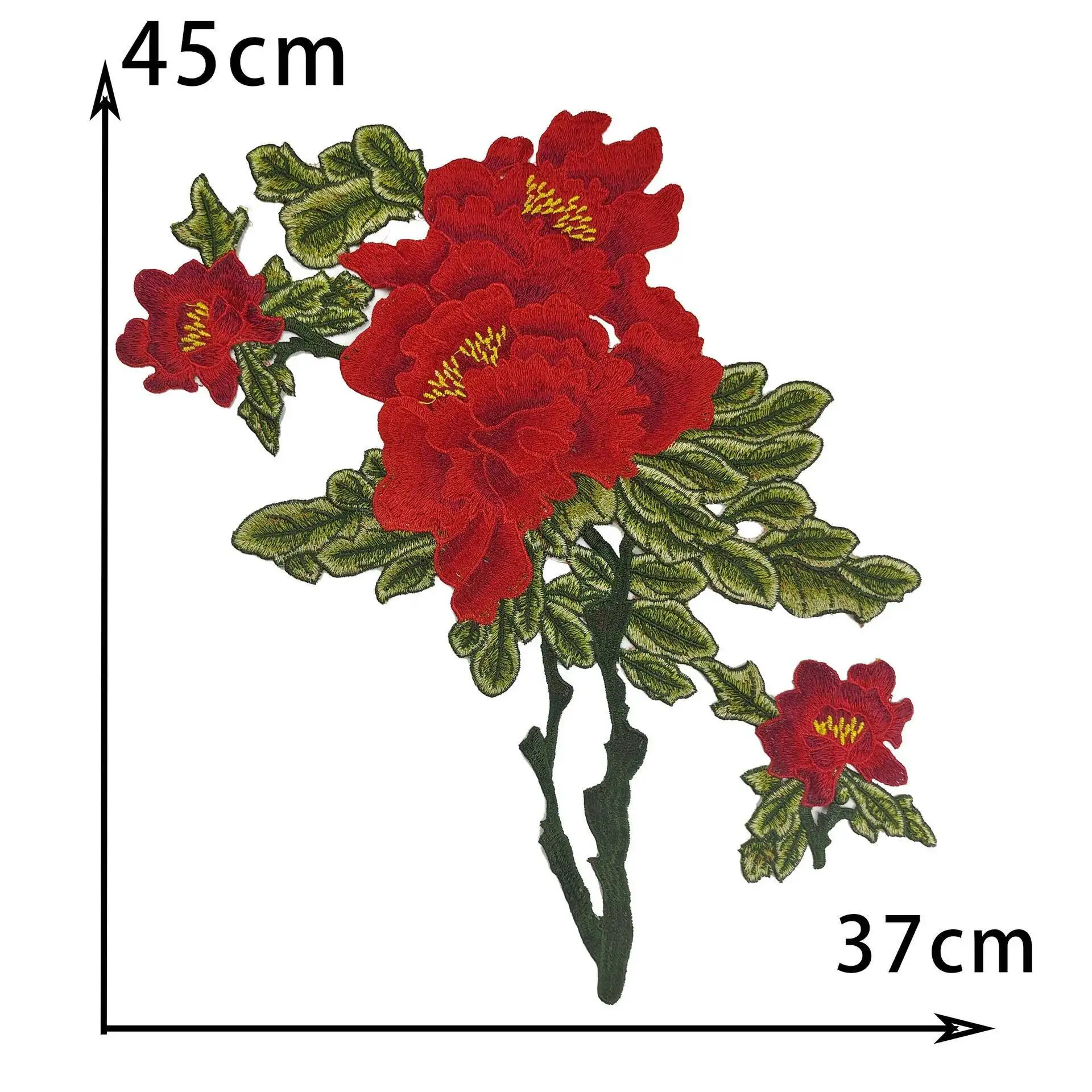 Rose Embroidered Sewing On Patch Flower Patch Stickers For Clothes Badge Sewing Fabric Applique Supplies