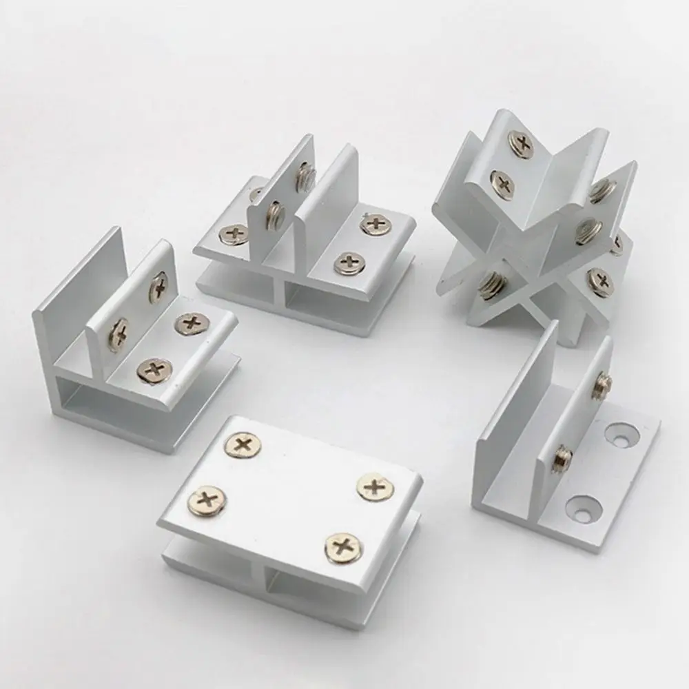 For 6-12mm Furniture Hardware Glass Clamp Glass Plated Brackets Zinc Alloy Chrome Finish Shelf Holder Support Brackets Clips