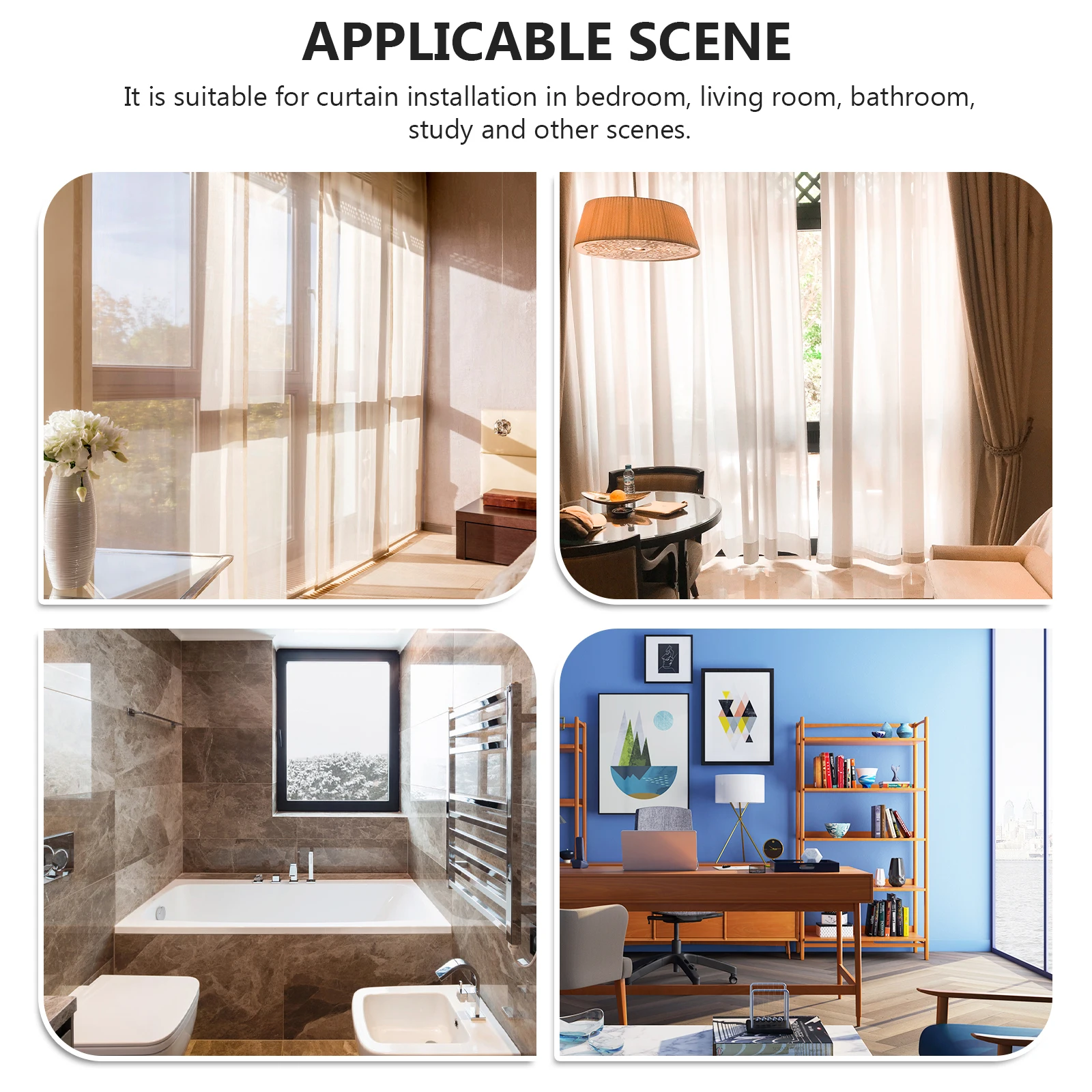 

Bathroom Curtain Rod Brackets Beech Wood Easy Install Detach Wide Application Home Office Hotel Restaurant Shower