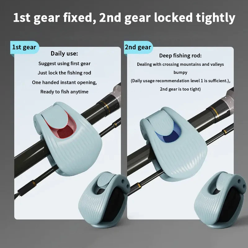【1/2PCS Fishing Rod Holder Fixer Clip Straps Fishing Pole Holder Compact Fishing Rod Fixer Wall Mount Fishing Rod Holder】