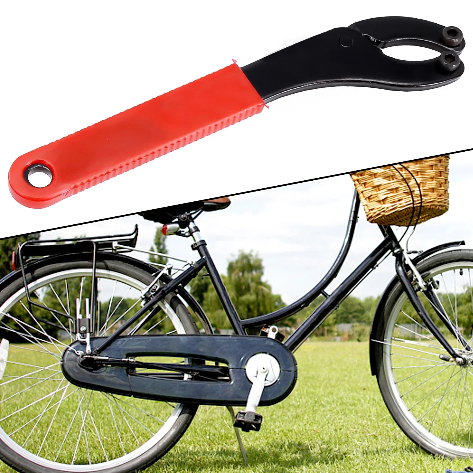 

Reliable Bicycle Repair Wrench, Adjustable Claws for Bottom Bracket and Flywheel, 5NM Strength Iron+Glue Material