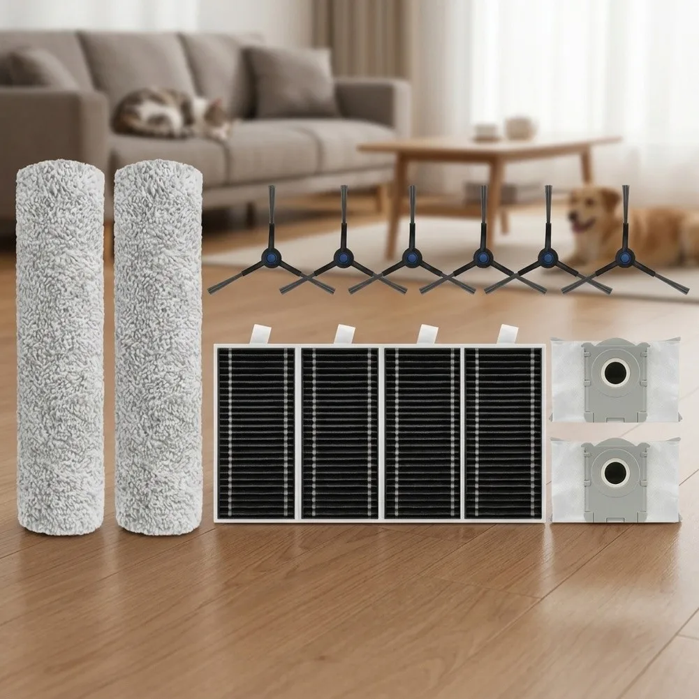 1set Side Brush Filter Dust Bag Roller Mop Replacement For Ecovacs X8PRO For OMNI Robot Vacuum Cleaner Accessories