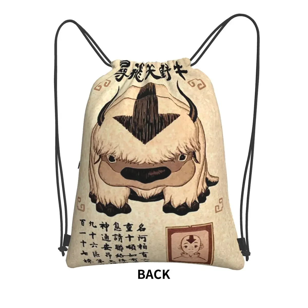 Avatar The Last Airbender Lost Appa Poster Backpacks Drawstring Bag Drawstring Bundle Pocket Storage Bags For Travel Man Woman