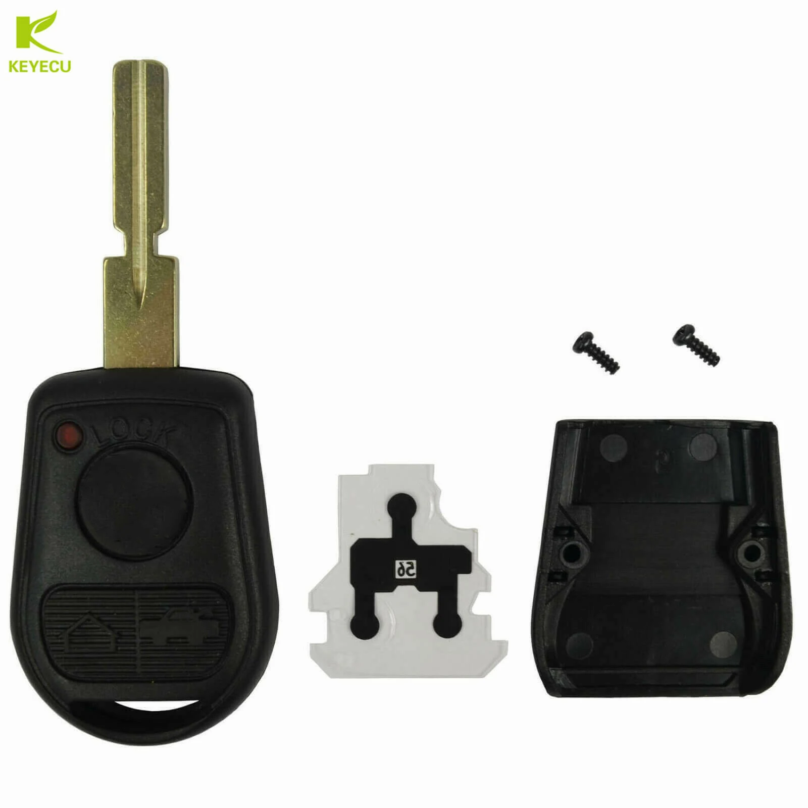 

KEYECU 3 Button Remote Key Shell Fit For BMW E31 E32 E34 E36 E38 E39 E46 Z3 Z4 Uncut Key Fob Case