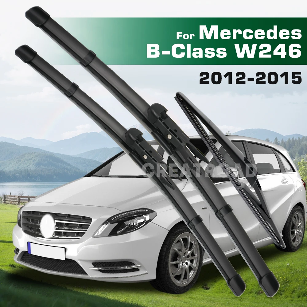 

Комплект стеклоочистителей GREATROAD для Mercedes Benz B-Class W246 2012-2015, передние и задние щетки стеклоочистителя, щетки для лобового стекла, окон