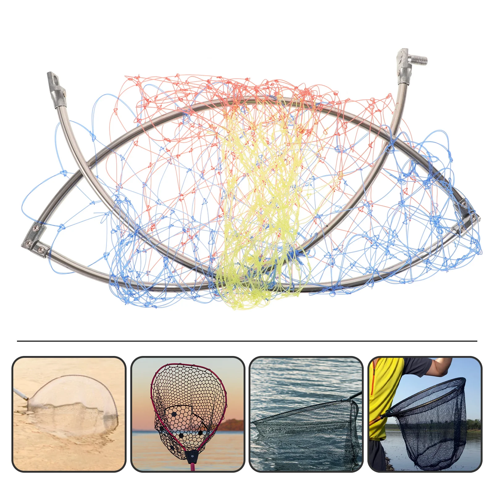 

Fishing Catching Net Replacement Durable Anti-Wear Strong Tensile Fish Friendly Non-Slip Fish Landing Net for River