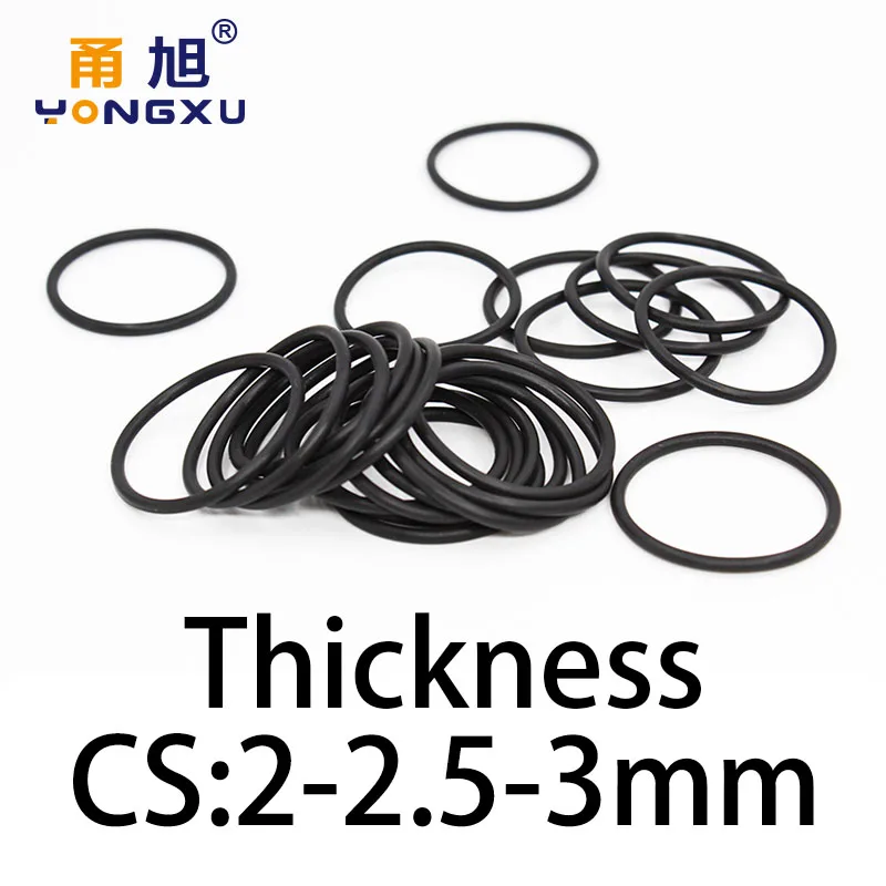O-ring thickness 2-2.5-3mm CS fluororubber FKM sealing temperature resistant gasket rubber ring complete in specifications.-.