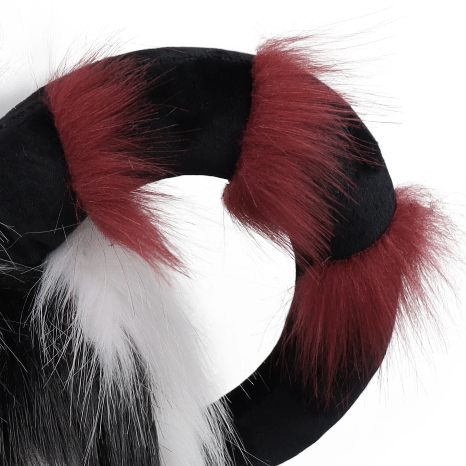 Maschera per il viso in corno di mucca di volpe animale in pelliccia sintetica per accessorio per costume cosplay per feste in maschera