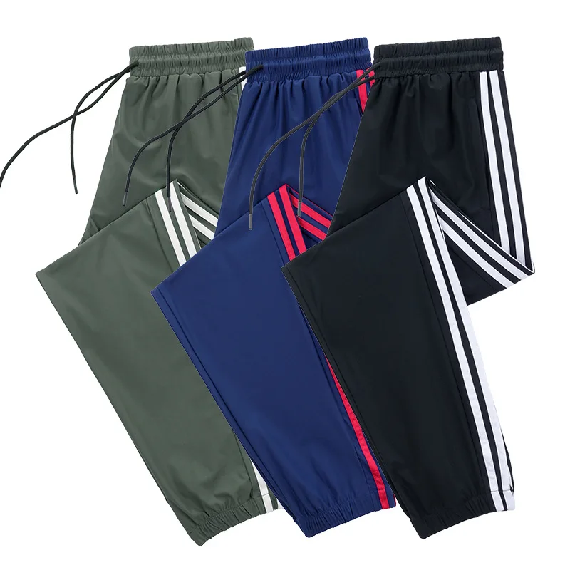 2024  summer fashion Men's Summer Thin Elastic Running trousers Breathable Training Fitness High Elastic Fast Drying men's Pants