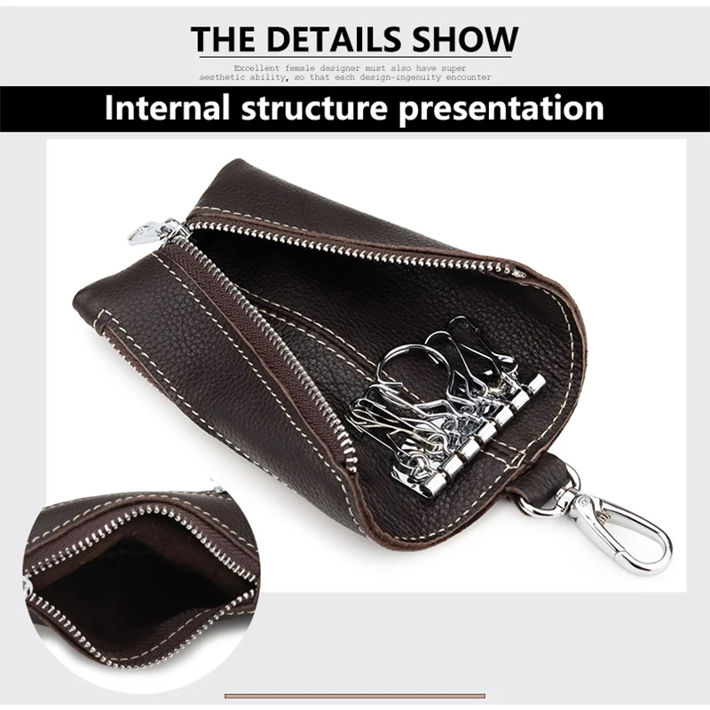 Taille hängen Leder Schlüssel etui Retro Männer Business Multifunktion sreiß verschluss Auto Schlüssel halter Organizer Tasche Münze Geldbörsen Schlüssel bund Brieftasche