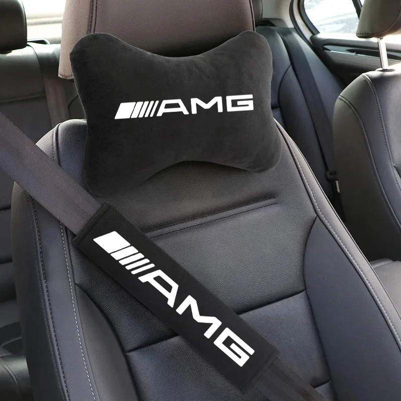 

Soft Car Seat Belt Shoulder Pads Safety Headrest Neck Pillow Suit For Mercedes Benz AMG W204 W205 W203 W211 W212 W213 W201 W210