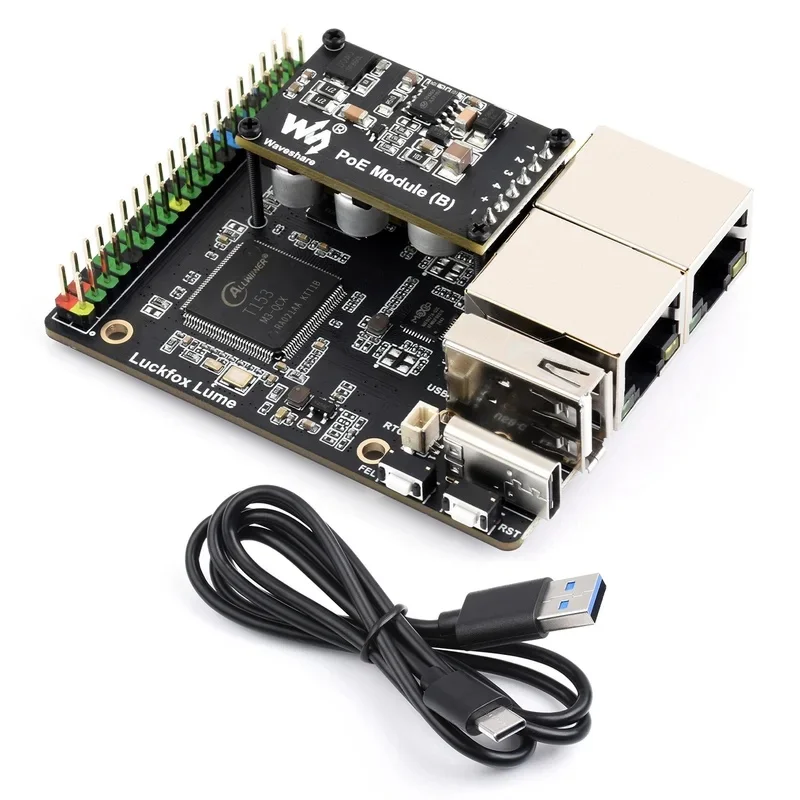 Luckfox Lume Allwinner T153 High-Performance Linux Development Board 128MB DDR3 Dual Gigabit Ethernet Ports